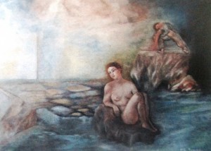 "Meditazione" 2003Olio su tela 80x60